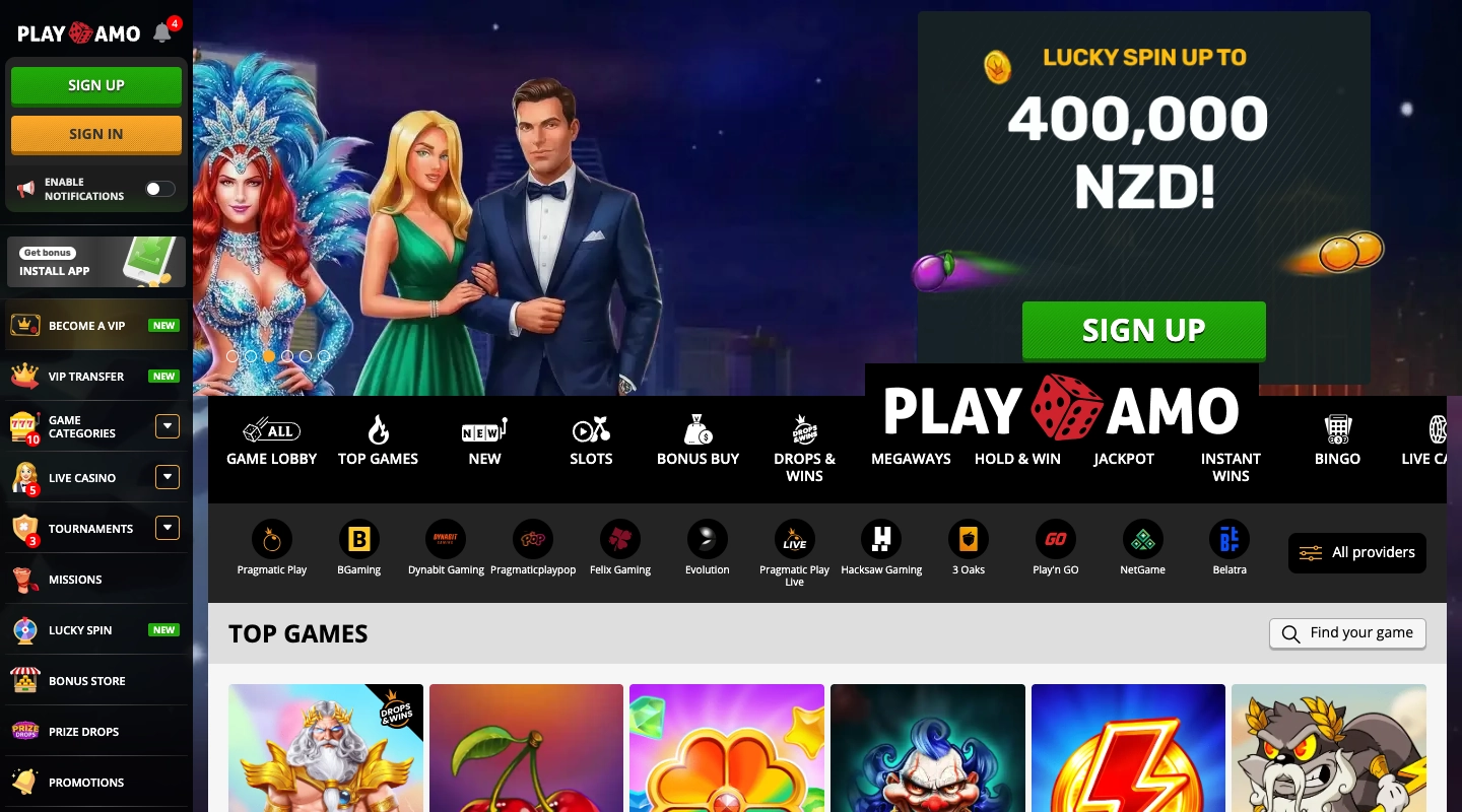 PlayAmo Registration